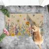 Artoid Mode Floral Flowers Butterfly Daisy Lavender Spring Doormat, Seasonal Summer Home Decor Low-Profile Switch Rug Door Mat Floor Mat for Indoor Outdoor 17×29 Inch(Beige)