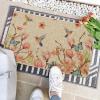 Artoid Mode Hummingbird Butterfly Flowers Spring Doormat, Seasonal Summer Home Decor Low-Profile Switch Rug Door Mat Floor Mat for Indoor Outdoor 17×29 Inch