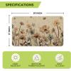Artoid Mode Poppy Floral Leaves Spring Doormat, Home Summer Decor Low-Profile Switch Rug Door Mat Floor Mat for Indoor Outdoor 17×29 Inch(Beige)