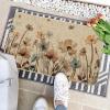 Artoid Mode Poppy Floral Leaves Spring Doormat, Home Summer Decor Low-Profile Switch Rug Door Mat Floor Mat for Indoor Outdoor 17×29 Inch(Beige)