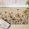Artoid Mode Poppy Floral Leaves Spring Doormat, Home Summer Decor Low-Profile Switch Rug Door Mat Floor Mat for Indoor Outdoor 17×29 Inch(Beige)