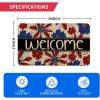 Artoid Mode Welcome Flowers Patriotic 4TH of July Doormat, Low-Profile Switch Rug Memorial Day Home Decor Door Mat Floor Mat for Indoor Outdoor 17×29 Inch