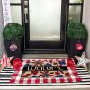 Artoid Mode Welcome Flowers Patriotic 4TH of July Doormat, Low-Profile Switch Rug Memorial Day Home Decor Door Mat Floor Mat for Indoor Outdoor 17×29 Inch