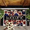 Artoid Mode Welcome Flowers Patriotic 4TH of July Doormat, Low-Profile Switch Rug Memorial Day Home Decor Door Mat Floor Mat for Indoor Outdoor 17×29 Inch