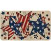 Artoid Mode American Flag Star Beads Patriotic 4TH of July Doormat, Memorial Day Home Decor Low-Profile Switch Rug Door Mat Floor Mat for Indoor Outdoor 17×29 Inch(Beige)