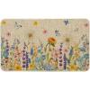 Artoid Mode Floral Flowers Butterfly Daisy Lavender Spring Doormat, Seasonal Summer Home Decor Low-Profile Switch Rug Door Mat Floor Mat for Indoor Outdoor 17×29 Inch(Beige)