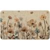 Artoid Mode Poppy Floral Leaves Spring Doormat, Home Summer Decor Low-Profile Switch Rug Door Mat Floor Mat for Indoor Outdoor 17×29 Inch(Beige)
