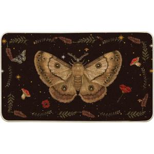 Artoid Mode Poppy Moth Mushroom Moon Spring Doormat, Home Summer Decor Low-Profile Switch Rug Door Mat Floor Mat for Indoor Outdoor 17×29 Inch
