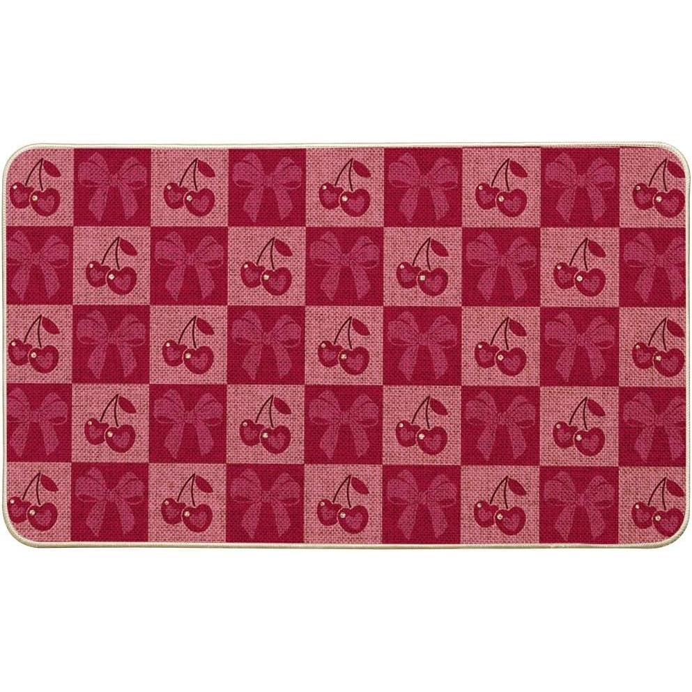 image:imageArtoid Mode Buffalo Plaid Cherry Bow Valentines DoormatHome Decor LowProfile Door Mat Switch Rug Floor Mat for Indoor Outdoor 17x29 Inch