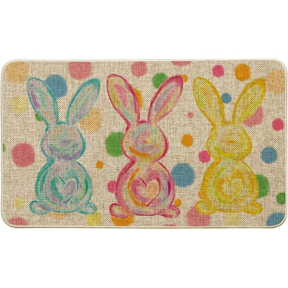 image:imageArtoid Mode Rabbit Bunny Love Heart Easter Doormat Home Decor LowProfile Switch Rug Door Mat Floor Mat for Indoor Outdoor 17x29 Inch