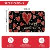 Artoid Mode Black Circle Love Heart Happy Valentines Doormat,Home Decor Low-Profile Door Mat Switch Rug Floor Mat for Indoor Outdoor 17×29 Inch