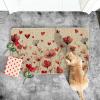 Artoid Mode Flowers Love Heart Valentines Doormat,Home Decor Low-Profile Door Mat Switch Rug Floor Mat for Indoor Outdoor 17×29 Inch
