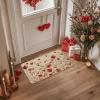Artoid Mode Flowers Love Heart Valentines Doormat,Home Decor Low-Profile Door Mat Switch Rug Floor Mat for Indoor Outdoor 17×29 Inch