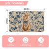 Artoid Mode Rabbit Bunny Blue Porcelain Flowers Bow Easter Doormat, Home Decor Low-Profile Switch Rug Door Mat Floor Mat for Indoor Outdoor 17×29 Inch