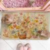 Artoid Mode Rabbit Bunny Eggs Flowers Basket Easter Doormat, Home Decor Low-Profile Switch Rug Door Mat Floor Mat for Indoor Outdoor 17×29 Inch