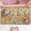 Artoid Mode Rabbit Bunny Eggs Leaves Flowers Easter Doormat, Home Decor Low-Profile Switch Rug Door Mat Floor Mat for Indoor Outdoor 17×29 Inch