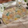 Artoid Mode Rabbit Bunny Eggs Leaves Flowers Easter Doormat, Home Decor Low-Profile Switch Rug Door Mat Floor Mat for Indoor Outdoor 17×29 Inch