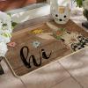 Artoid Mode Rabbit Bunny Flowers Hi Easter Doormat, Home Decor Low-Profile Switch Rug Door Mat Floor Mat for Indoor Outdoor 17×29 Inch