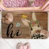 Artoid Mode Rabbit Bunny Flowers Hi Easter Doormat, Home Decor Low-Profile Switch Rug Door Mat Floor Mat for Indoor Outdoor 17×29 Inch