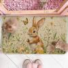 Artoid Mode Rabbit Daisy Bunny Eggs Butterfly Easter Doormat, Home Decor Low-Profile Switch Rug Door Mat Floor Mat for Indoor Outdoor 17×29 Inch