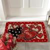 Artoid Mode Red Dot Heart Love Valentines Doormat,Home Decor Low-Profile Door Mat Switch Rug Floor Mat for Indoor Outdoor 17×29 Inch