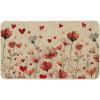 Artoid Mode Flowers Love Heart Valentines Doormat,Home Decor Low-Profile Door Mat Switch Rug Floor Mat for Indoor Outdoor 17×29 Inch