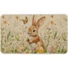 Artoid Mode Rabbit Daisy Bunny Eggs Butterfly Easter Doormat, Home Decor Low-Profile Switch Rug Door Mat Floor Mat for Indoor Outdoor 17×29 Inch