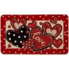Artoid Mode Red Dot Heart Love Valentines Doormat,Home Decor Low-Profile Door Mat Switch Rug Floor Mat for Indoor Outdoor 17×29 Inch