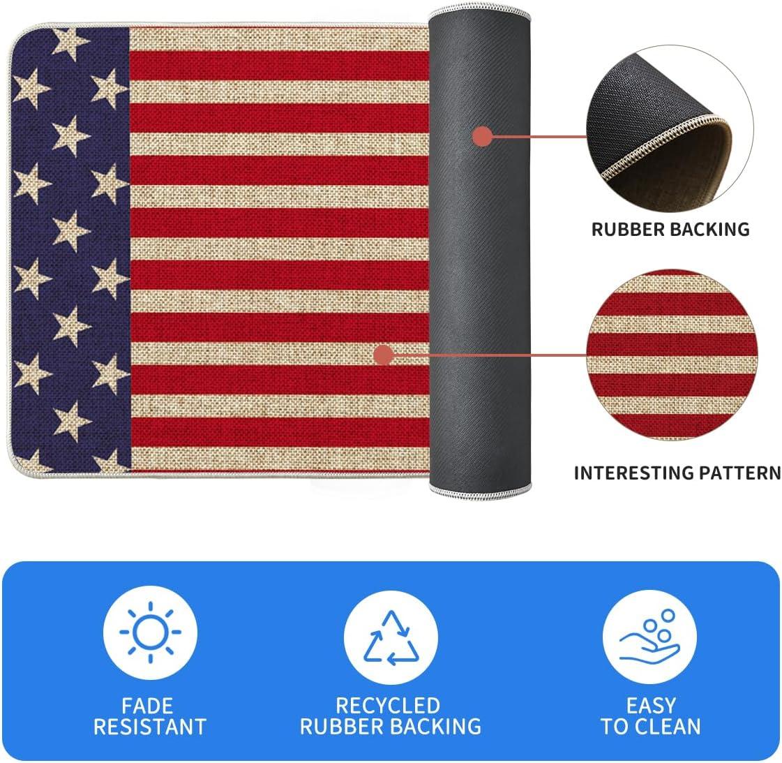 image:imageArtoid Mode Stars Stripes Patriotic 4th of July Kitchen Mats Set of 2 Memorial Day Independence Day Home Decor Kitchen Rugs 17x29 and 17x47 Inch