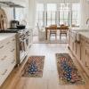 Artoid Mode American Flag Stars Patriotic 4th of July Kitchen Mats Set of 2, Home Independence Day Memorial Day Decor Kitchen Rugs for Floor – 17×29 and 17×47 Inch(Brown)
