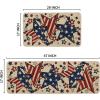 Artoid Mode American Flag Stars Patriotic 4th of July Kitchen Mats Set of 2, Home Independence Day Memorial Day Decor Kitchen Rugs for Floor – 17×29 and 17×47 Inch(Beige)