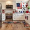 Artoid Mode American Flag Stars Patriotic 4th of July Kitchen Mats Set of 2, Home Independence Day Memorial Day Decor Kitchen Rugs for Floor – 17×29 and 17×47 Inch(Brown)