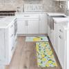 Artoid Mode Blue Lemons Flowers Summer Kitchen Mats Set of 2, Seasonal Sports Home Decor Low-Profile Kitchen Rugs for Floor – 17×29 and 17×47 Inch(Blue)