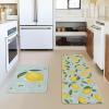 Artoid Mode Blue Lemons Flowers Summer Kitchen Mats Set of 2, Seasonal Sports Home Decor Low-Profile Kitchen Rugs for Floor – 17×29 and 17×47 Inch(Blue)