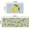 Artoid Mode Blue Lemons Flowers Summer Kitchen Mats Set of 2, Seasonal Sports Home Decor Low-Profile Kitchen Rugs for Floor – 17×29 and 17×47 Inch(Blue)