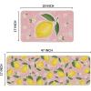 Artoid Mode Blue Lemons Flowers Summer Kitchen Mats Set of 2, Seasonal Sports Home Decor Low-Profile Kitchen Rugs for Floor – 17×29 and 17×47 Inch(Pink)