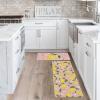 Artoid Mode Blue Lemons Flowers Summer Kitchen Mats Set of 2, Seasonal Sports Home Decor Low-Profile Kitchen Rugs for Floor – 17×29 and 17×47 Inch(Pink)
