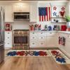 Artoid Mode Floral Eucalyptus Flowers 4TH of July Patriotic Kitchen Mats Set of 2, Memorial Day Home Decor Kitchen Rugs for Floor – 17×29 and 17×47 Inch