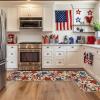 Artoid Mode Multicolor Beads Stars America 4TH of July Patriotic Kitchen Mats Set of 2, Memorial Day Home Decor Kitchen Rugs for Floor – 17×29 and 17×47 Inch
