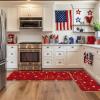 Artoid Mode Red Stars 4th of July Kitchen Mats Set of 2, Home Decor Patriotic Liberty Low-Profile Kitchen Rugs for Floor – 17×29 and 17×47 Inch