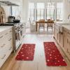 Artoid Mode Red Stars 4th of July Kitchen Mats Set of 2, Home Decor Patriotic Liberty Low-Profile Kitchen Rugs for Floor – 17×29 and 17×47 Inch