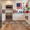 Artoid Mode Stars Independence Day Patriotic 4th of July Kitchen Mats Set of 2, Memorial Day Home Decor Kitchen Rugs for Floor – 17×29 and 17×47 Inch