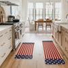 Artoid Mode Stars Stripes Patriotic 4th of July Kitchen Mats Set of 2, Memorial Day Independence Day Home Decor Kitchen Rugs – 17×29 and 17×47 Inch