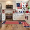 Artoid Mode Stars Stripes Patriotic 4th of July Kitchen Mats Set of 2, Memorial Day Independence Day Home Decor Kitchen Rugs – 17×29 and 17×47 Inch