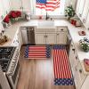 Artoid Mode Stars Stripes Patriotic 4th of July Kitchen Mats Set of 2, Memorial Day Independence Day Home Decor Kitchen Rugs – 17×29 and 17×47 Inch