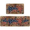Artoid Mode American Flag Stars Patriotic 4th of July Kitchen Mats Set of 2, Home Independence Day Memorial Day Decor Kitchen Rugs for Floor – 17×29 and 17×47 Inch(Brown)