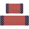 Artoid Mode Stars Stripes Patriotic 4th of July Kitchen Mats Set of 2, Memorial Day Independence Day Home Decor Kitchen Rugs – 17×29 and 17×47 Inch