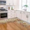 Artoid Mode Rabbit Bunny Flowers Happy Eggs Easter Kitchen Mats Set of 2, Spring Home Decor Low-Profile Kitchen Rugs for Floor – 17×29 and 17×47 Inch