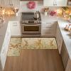 Artoid Mode Rabbit Bunny Tulip Flowers Easter Kitchen Mats Set of 2, Spring Home Decor Low-Profile Kitchen Rugs for Floor – 17×29 and 17×47 Inch