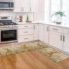 Artoid Mode Rabbit Bunny Tulip Flowers Easter Kitchen Mats Set of 2, Spring Home Decor Low-Profile Kitchen Rugs for Floor – 17×29 and 17×47 Inch